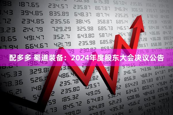 配多多 蜀道装备：2024年度股东大会决议公告